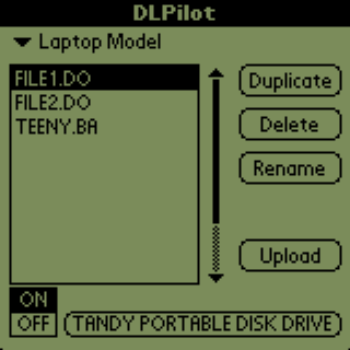 Mockup of screen w/ file handling